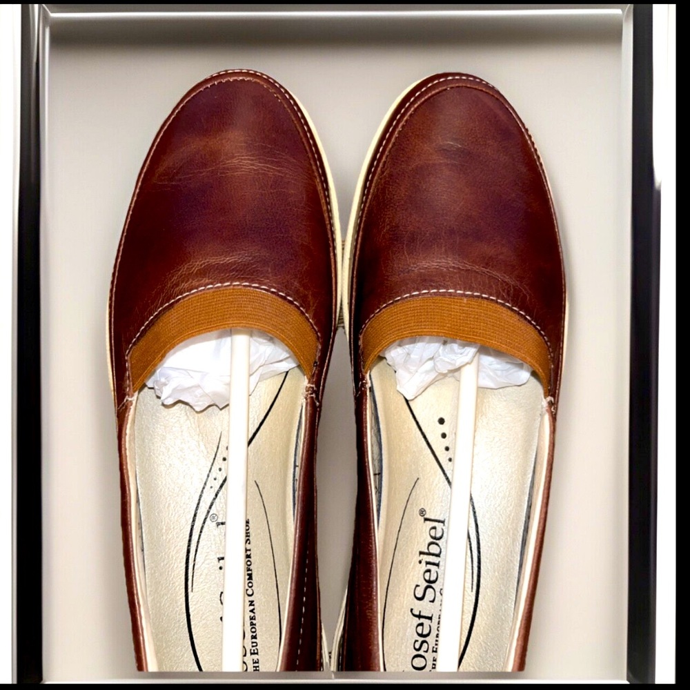 Josef Seibel Full Grain Leather Closed Toe Slip On Loafers Shoes W/Elastic Band - Picture 15 of 15